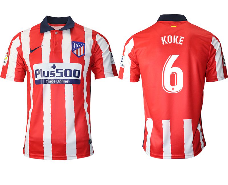 Men 2020-2021 club Atletico Madrid home aaa version #6 red Soccer Jerseys